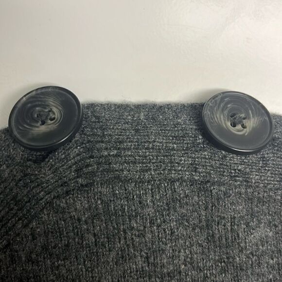 Madewell Heather Gray Merino Wool Pullover Sweater Dress w/ Button Accent-Medium - Picture 6 of 16